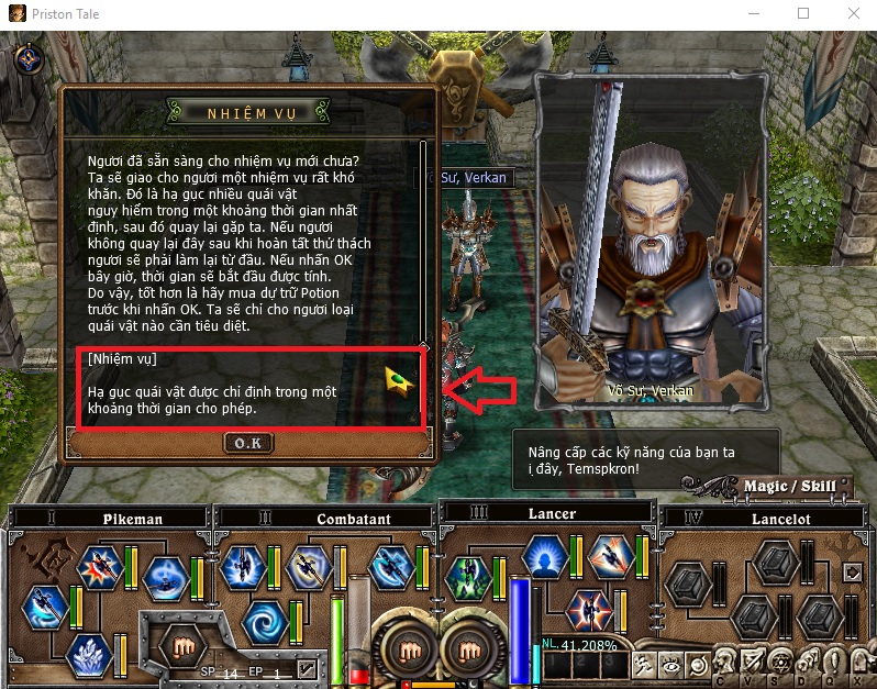 Nhiệm vụ thăng hạng lv 60